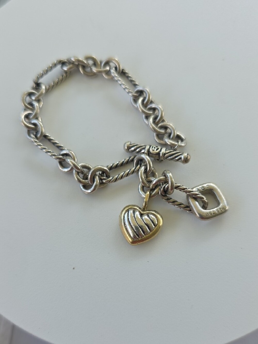 Authentic David Yurman Bracelet. Sterling Silver And 18 K Gold - Picture 5 of 6